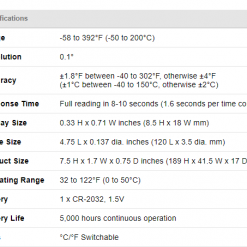 BBQ Accessories ThermoWorks Water-Resistant Min/Max Thermometer RT304 7 BBQ Accessories ThermoWorks Water-Resistant Min/Max Thermometer RT304
