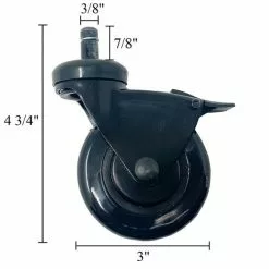 BBQ Replacement Parts Traeger 3" Caster W/brake Elite 22 34 Pig HDW302