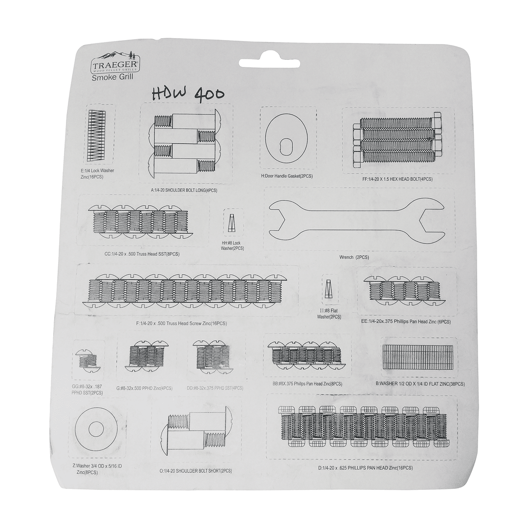 BBQ Replacement Parts Traeger Hardware Kit Select HDW400 2 BBQ Replacement Parts Traeger Hardware Kit Select HDW400