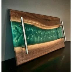 Urban Barrel Company Epoxy River Charcuterie Board (Black Walnut) BBQ Accessories