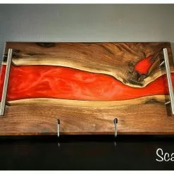 Urban Barrel Company Epoxy River Charcuterie Board (Black Walnut) BBQ Accessories