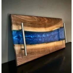 Urban Barrel Company Epoxy River Charcuterie Board (Black Walnut) BBQ Accessories