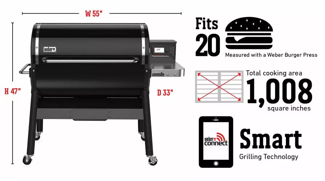 Weber Smokefire EPX6 Wood Fired Pellet Grill (Stealth Edition) BBQs & Smokers 4 Weber Smokefire EPX6 Wood Fired Pellet Grill (Stealth Edition) BBQs & Smokers